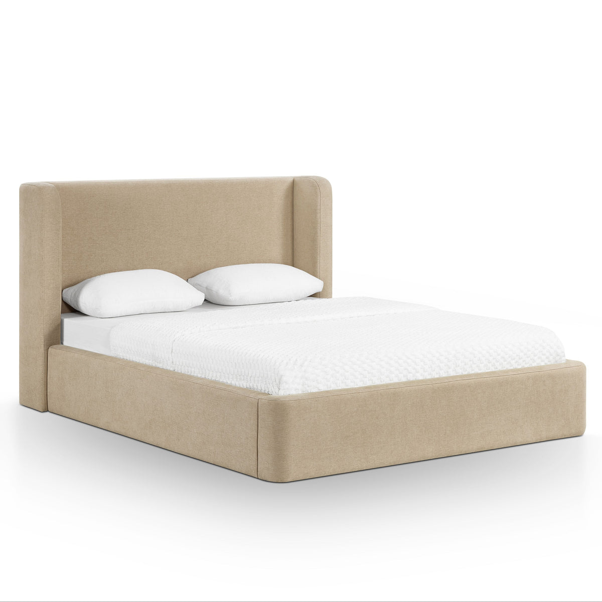 TOV Furniture Harmony Tan Performance Chenille Storage Bed in tan chenille, primary product view