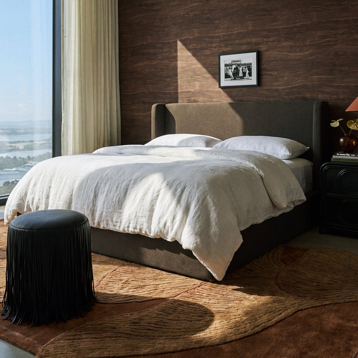 TOV Furniture Harmony Brown Performance Chenille Storage Bed