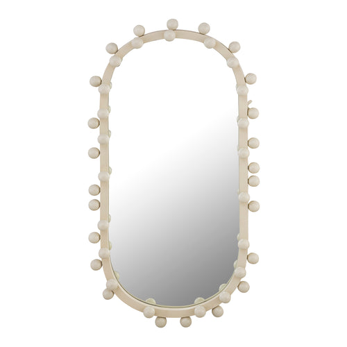TOV Furniture Bubbles Ivory Oval Wall Mirror