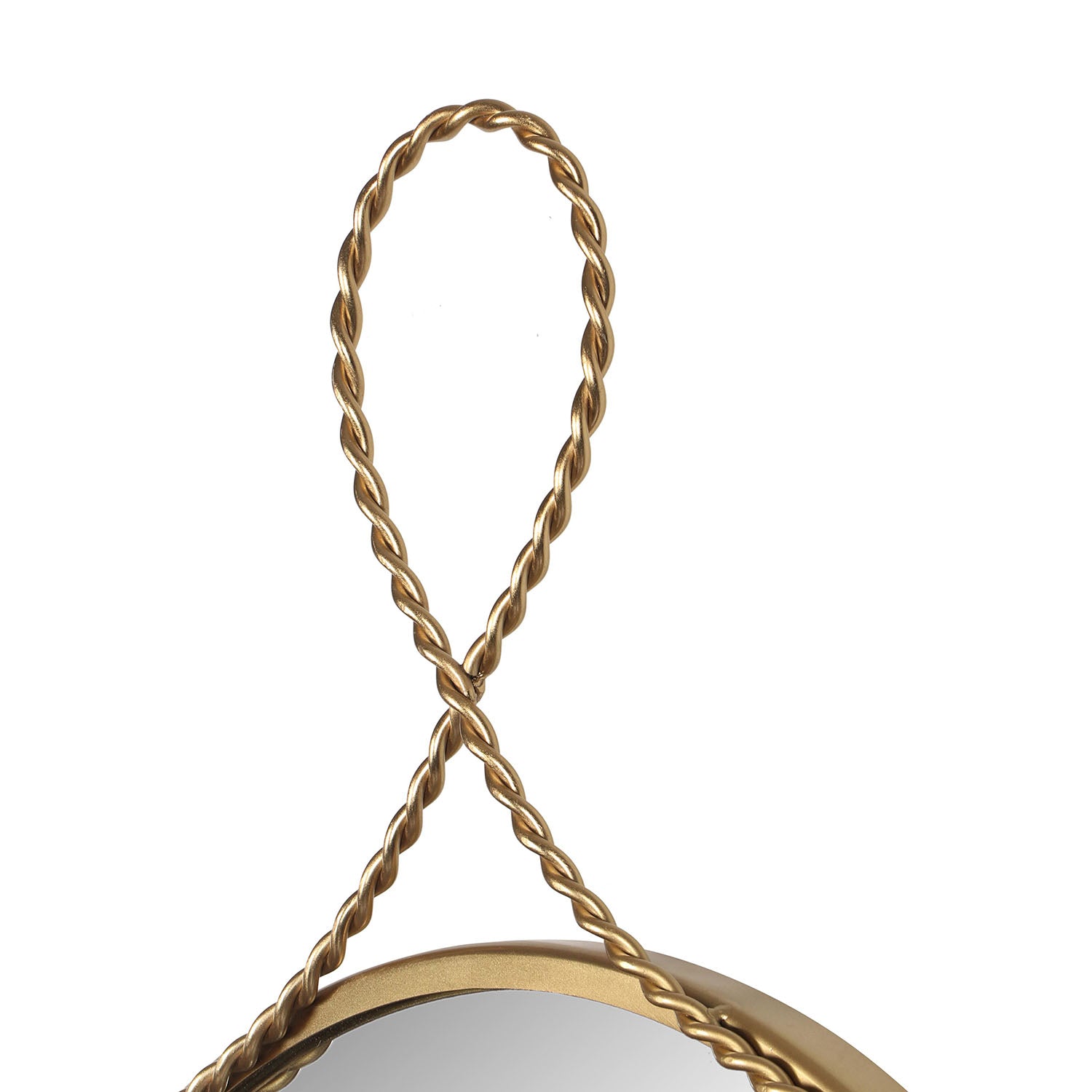 TOV Furniture Ravina Braided Brass Round Wall Mirror