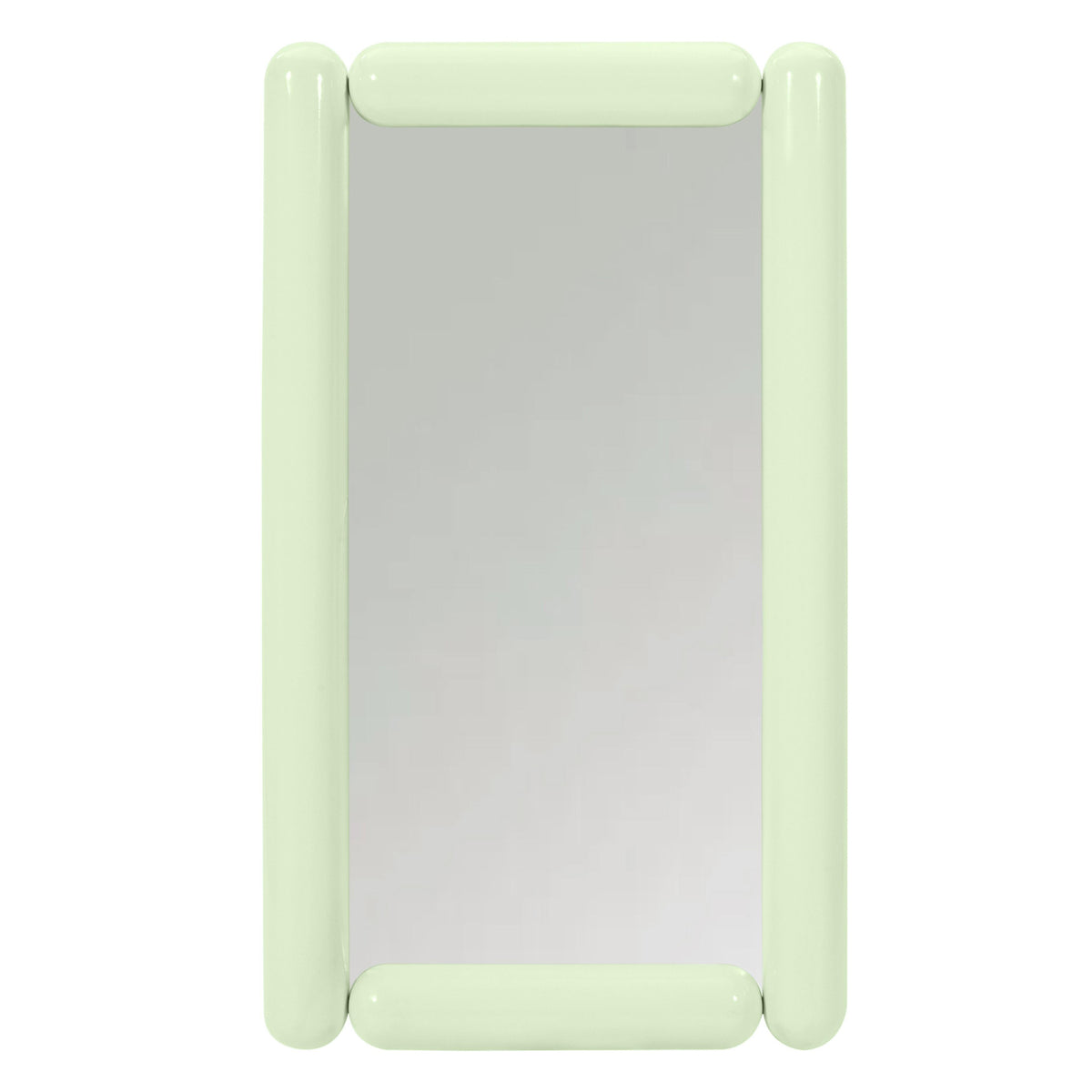 TOV Furniture Cozzi Mint Green Wall Mirror in mint green tubular metal balloon frame, primary product view