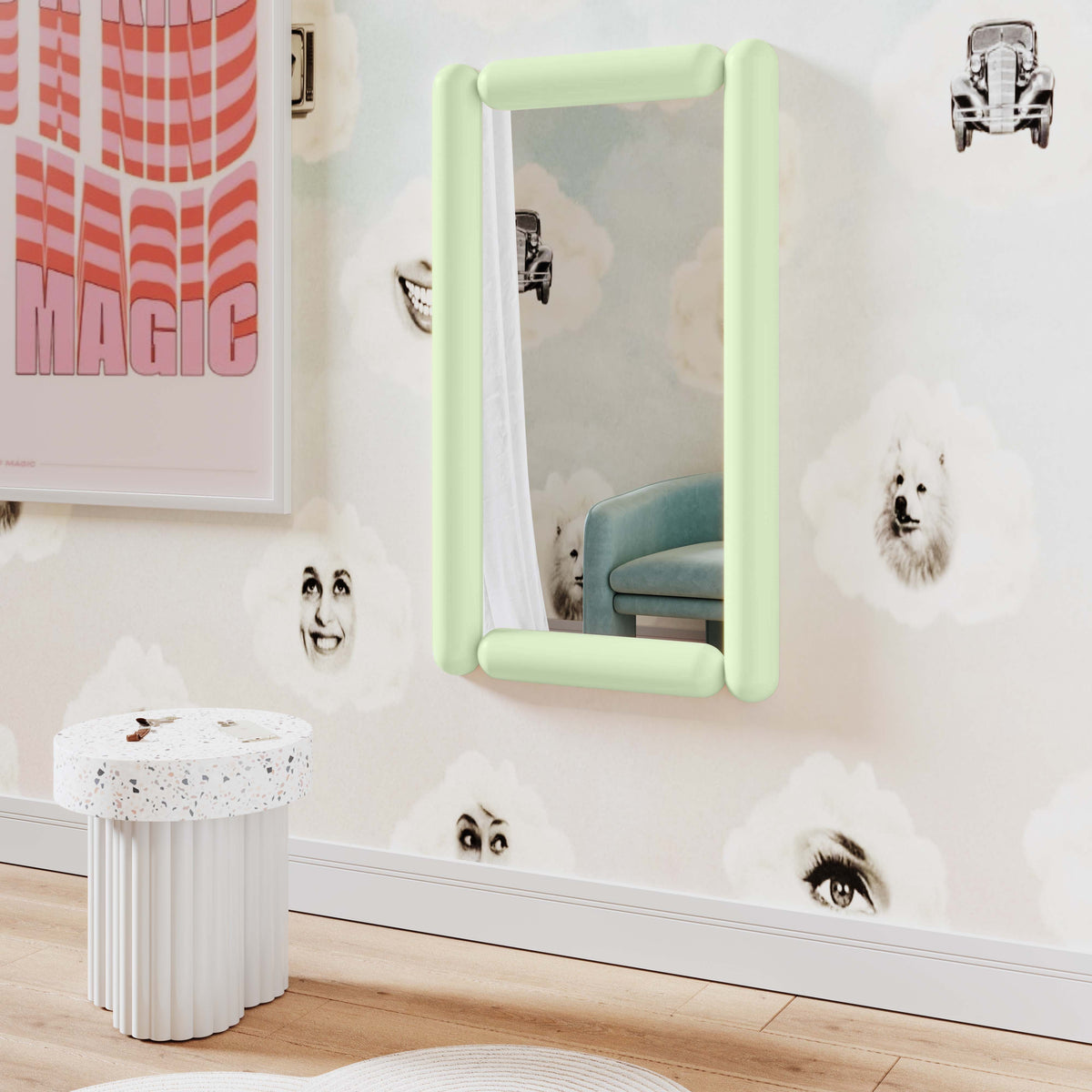 TOV Furniture Cozzi Mint Green Wall Mirror