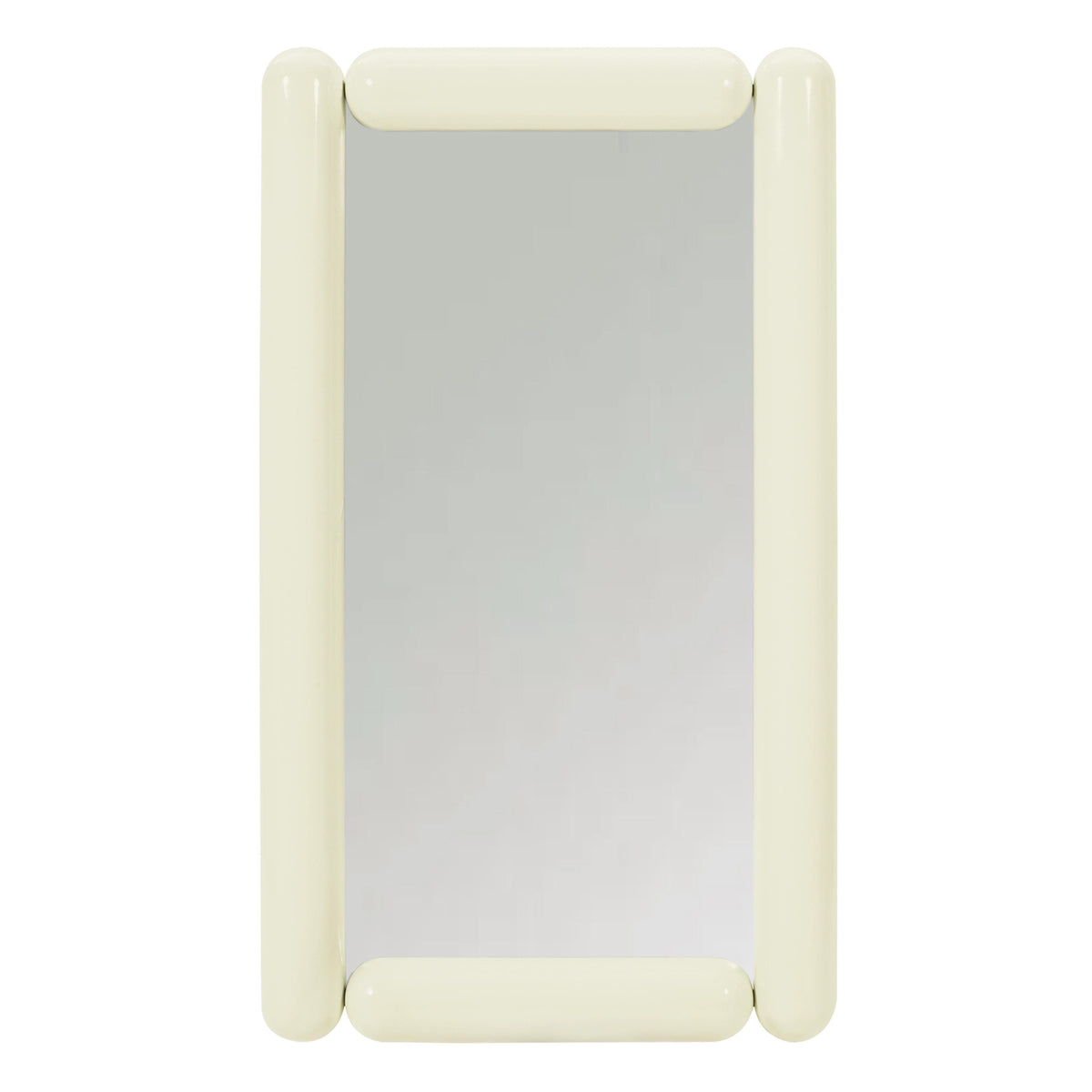 TOV Furniture Cozzi Cream Wall Mirror in cream tubular metal balloon frame, primary product view