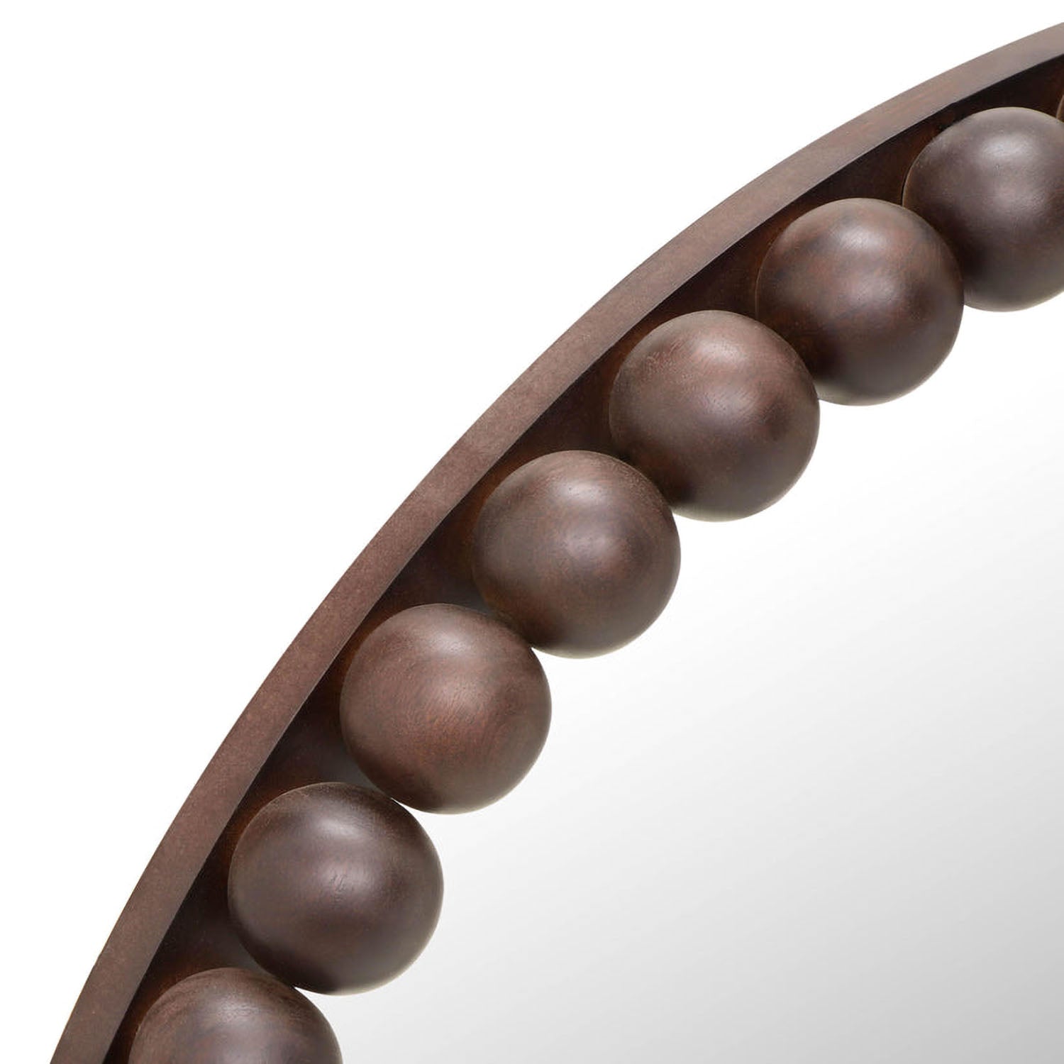 TOV Furniture Baria Walnut Finish Round Wall Mirror