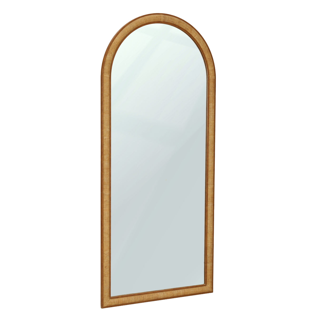 TOV Furniture Arch Natural Raffia Floor Mirror