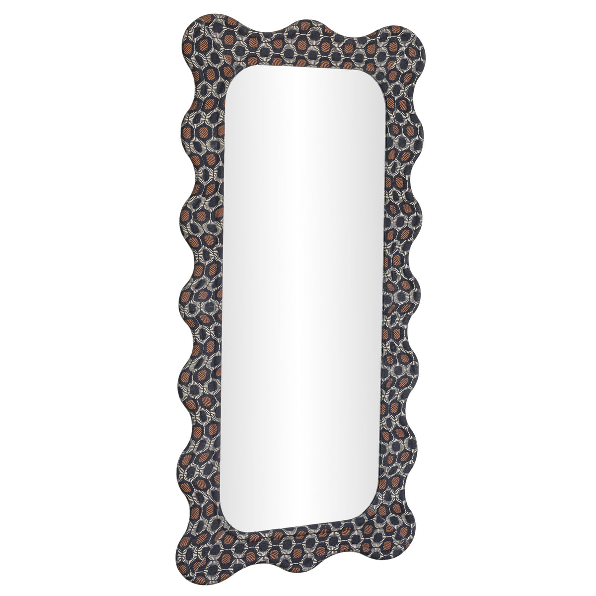 TOV Furniture Charlene Biologic Squiggle Wall Mirror in biologic-print mango wood, primary product view