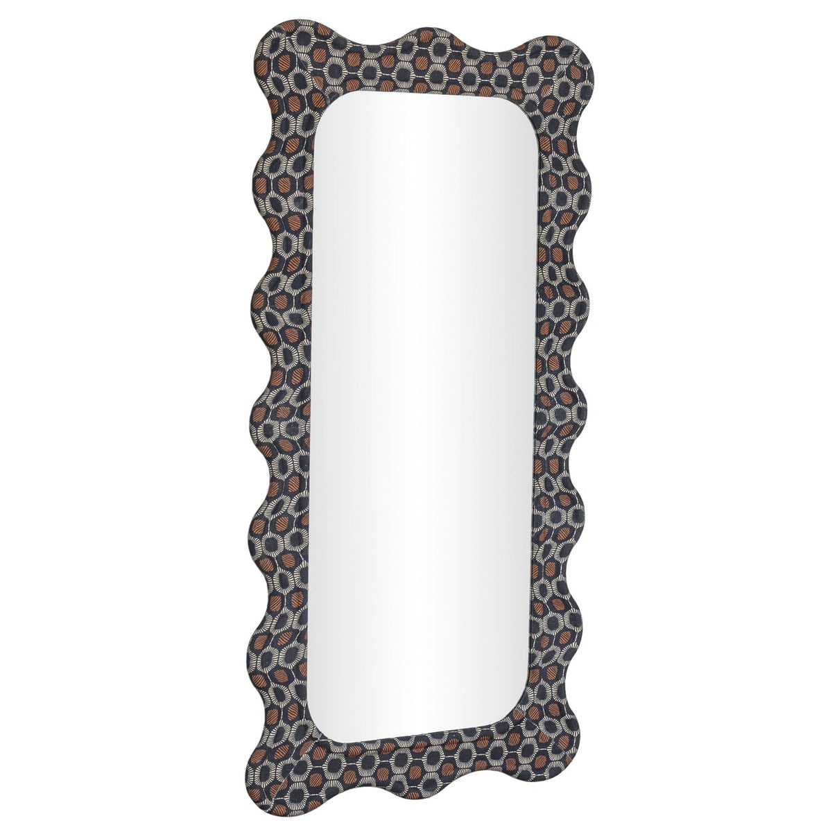 TOV Furniture Charlene Biologic Squiggle Wall Mirror in biologic-print mango wood, primary product view