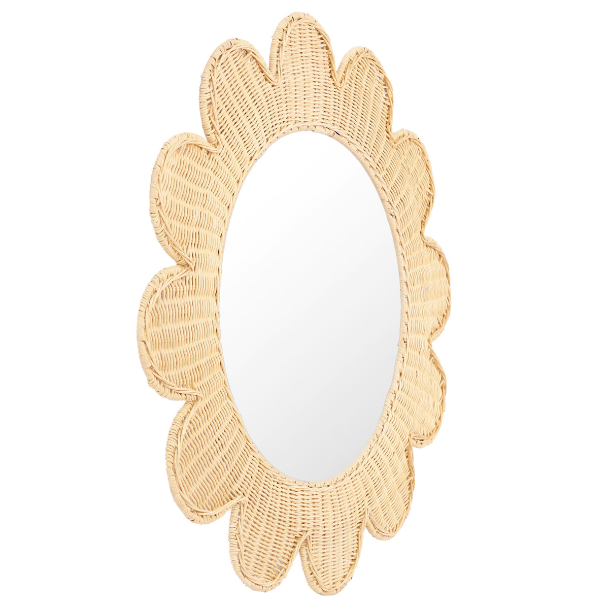 TOV Furniture Coralie Natural Rattan Round Wall Mirror