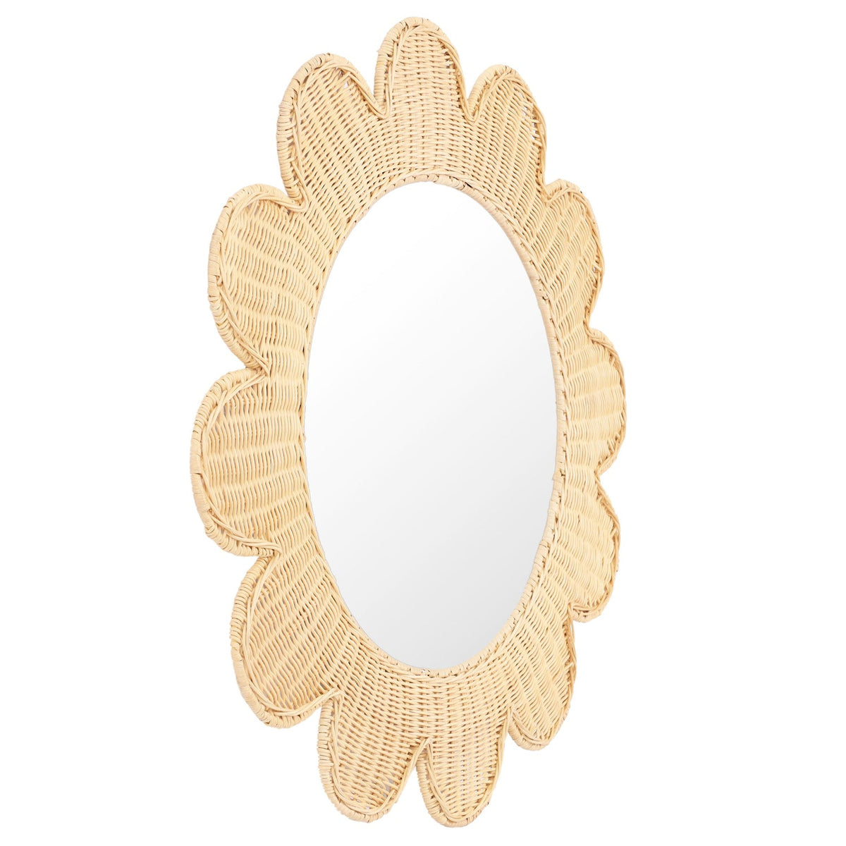 TOV Furniture Coralie Natural Rattan Round Wall Mirror