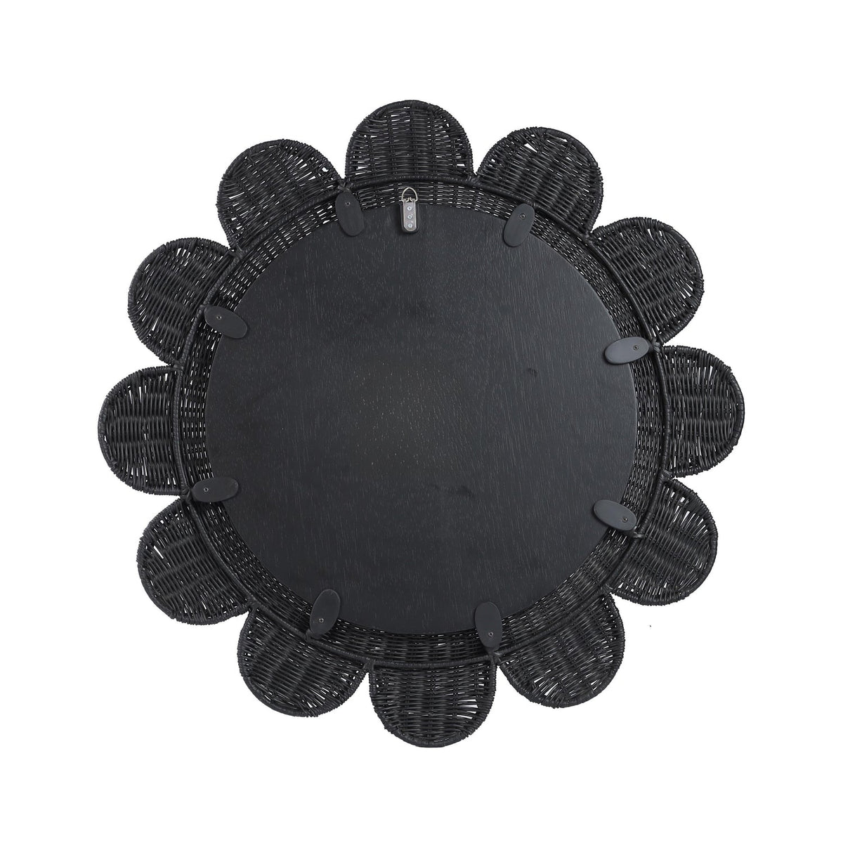 TOV Furniture Coralie Black Rattan Round Wall Mirror