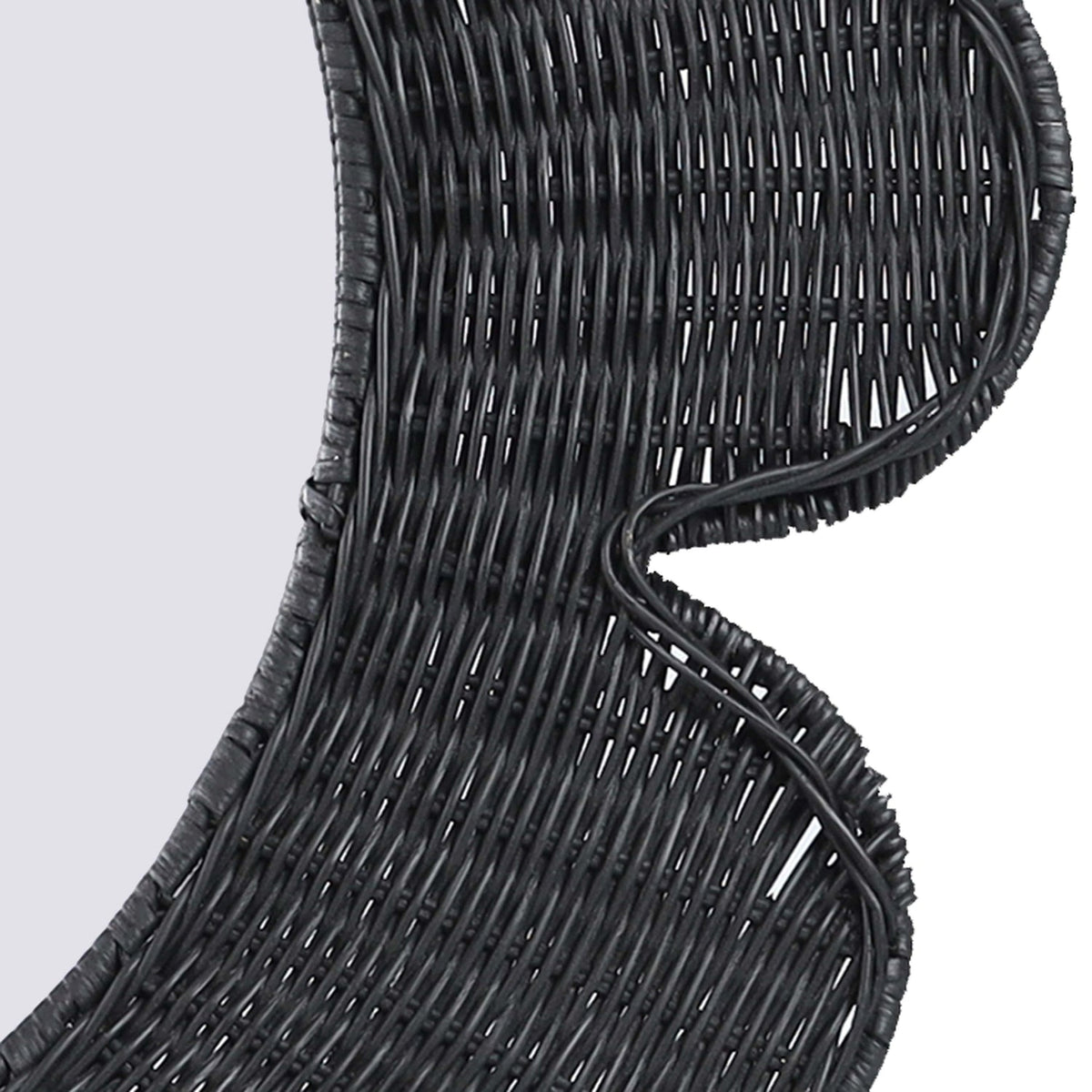 TOV Furniture Coralie Black Rattan Round Wall Mirror