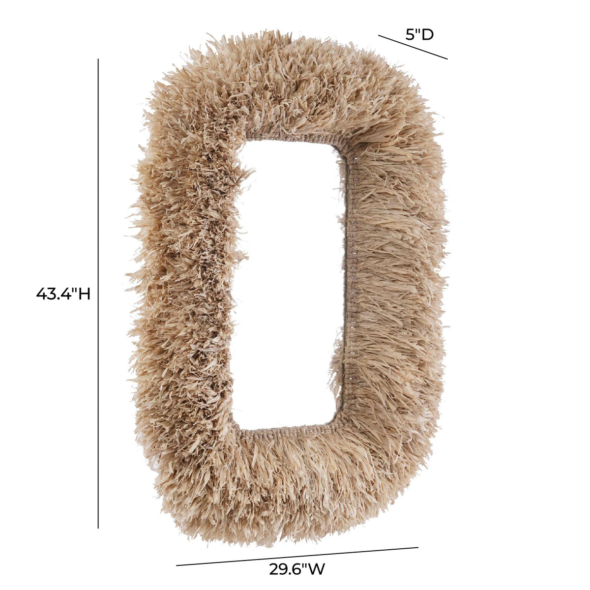 TOV Furniture Palm Natural Sisal Rectangular Wall Mirror