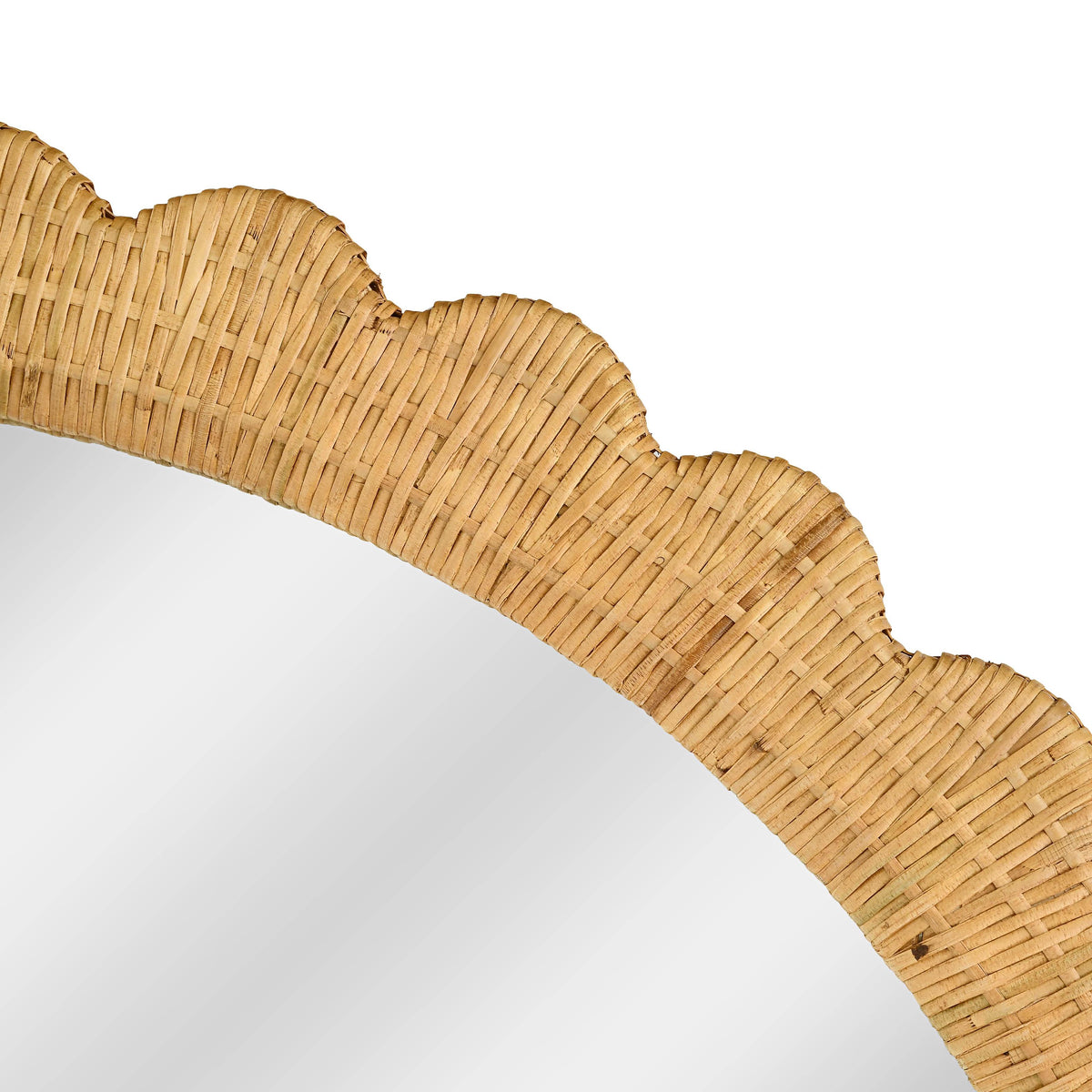 TOV Furniture Bama Jumbo Natural Rattan Arched Floor Mirror