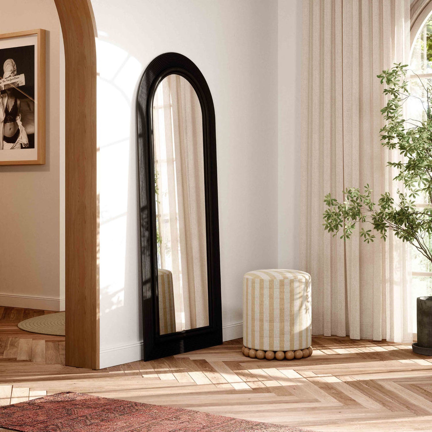 TOV Furniture Tanya Rattan Floor Mirror