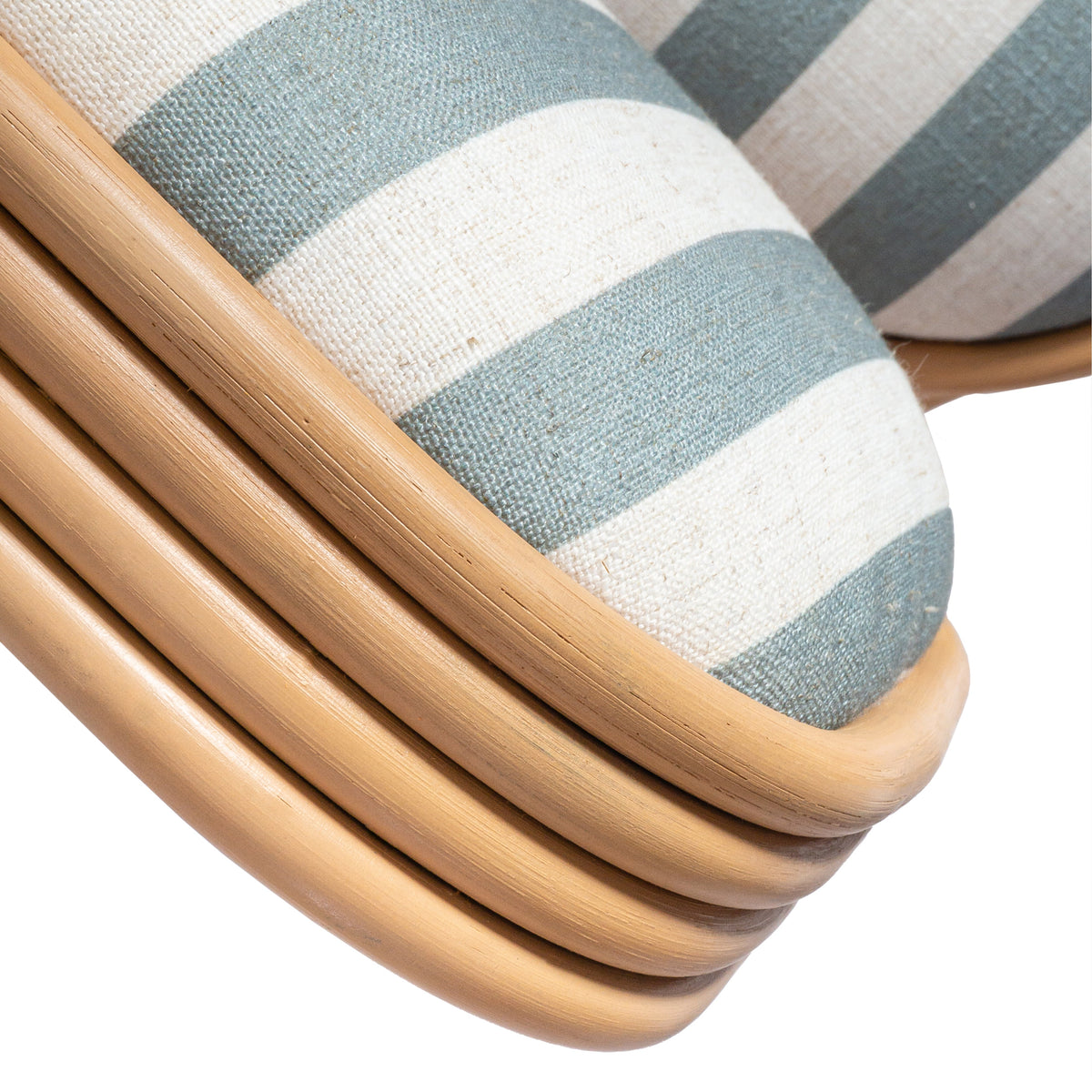 TOV Furniture Dorine Mint Striped Performance Linen Rattan Dining Chair