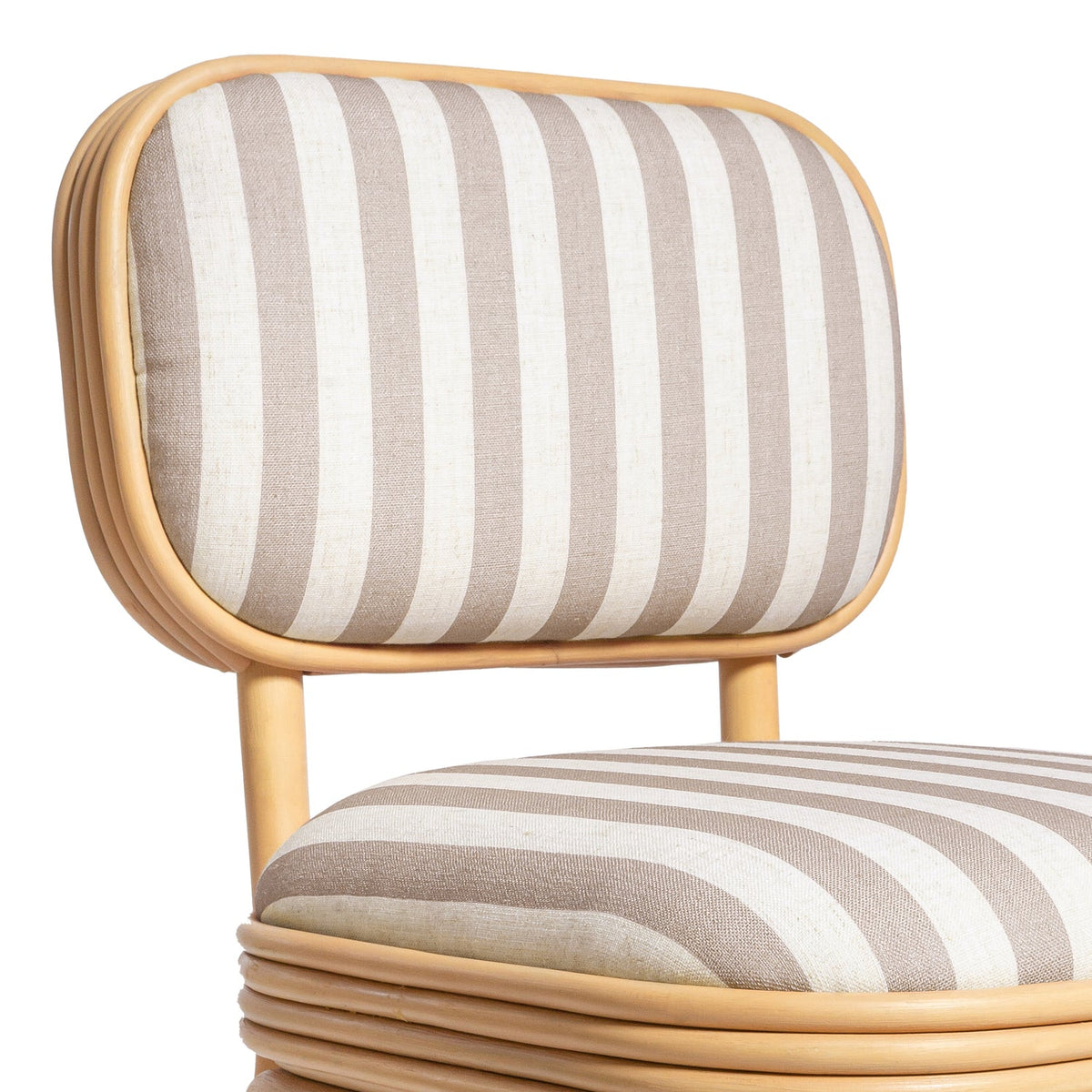 TOV Furniture Dorine Khaki Striped Performance Linen Rattan Dining Chair