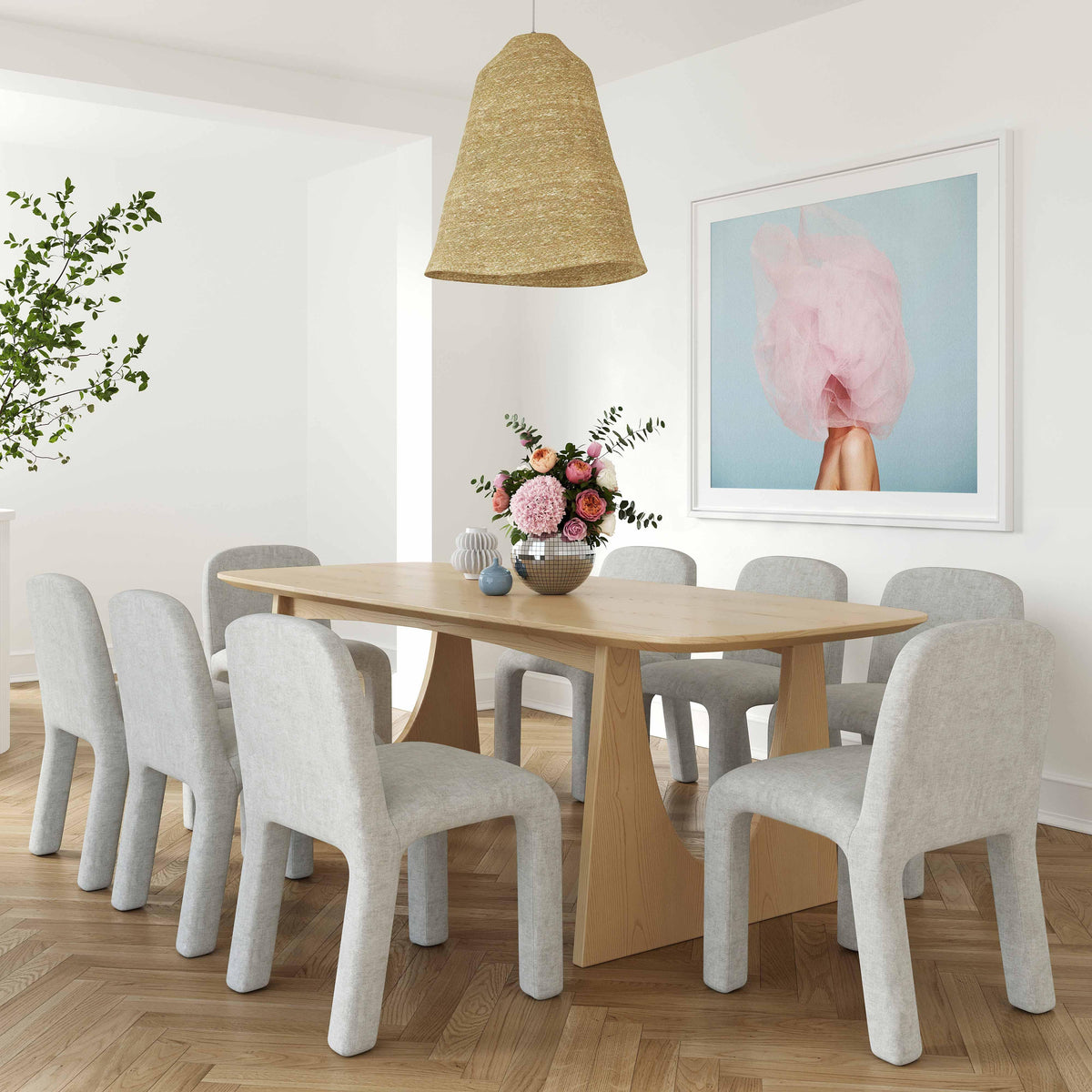 TOV Furniture Cybill Natural Ash Rectangular Dining Table