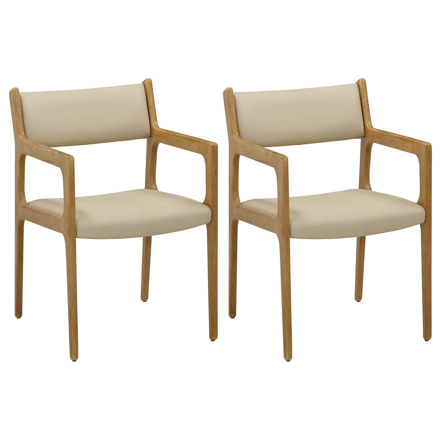 TOV Furniture Ari Cream Performance Vegan Leather Dining Chair Set of 2