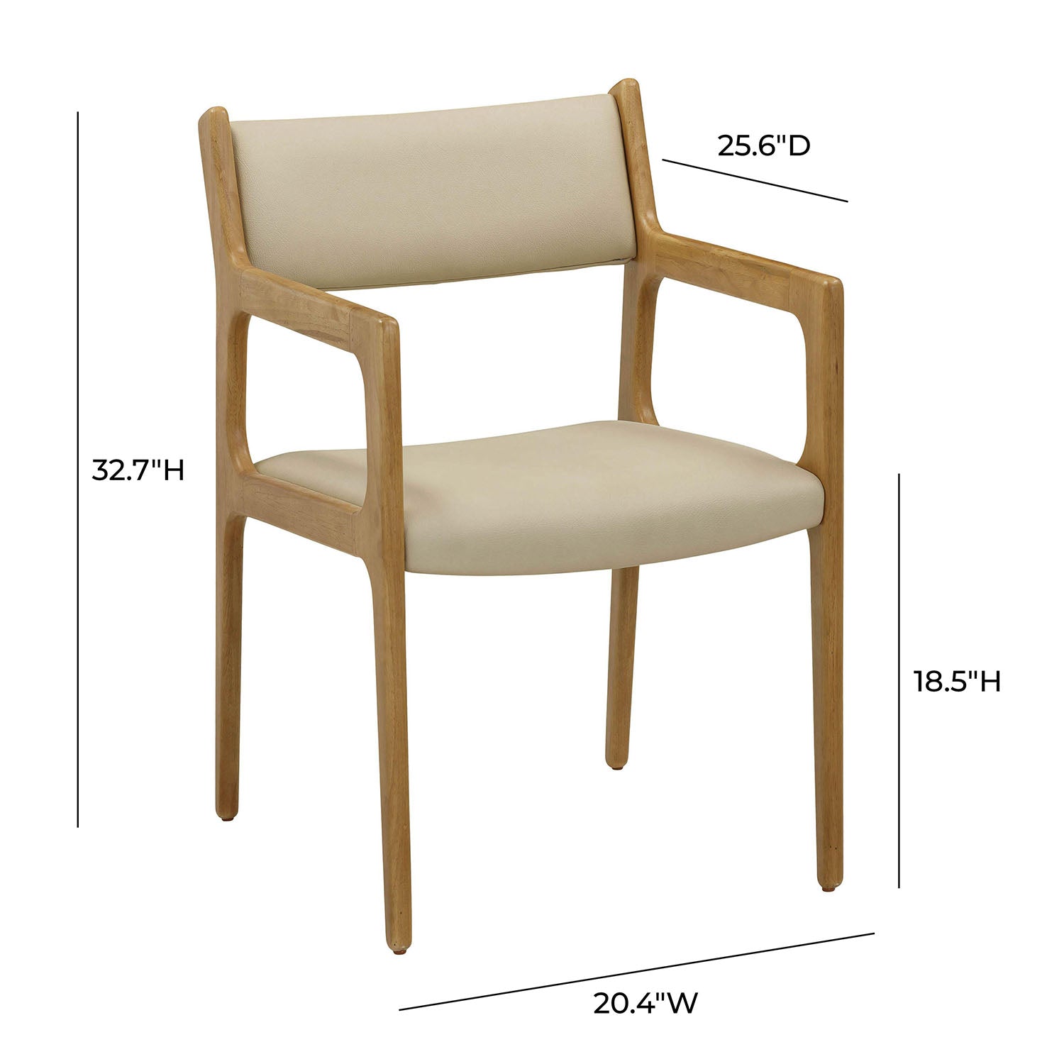 TOV Furniture Ari Cream Performance Vegan Leather Dining Chair Set of 2
