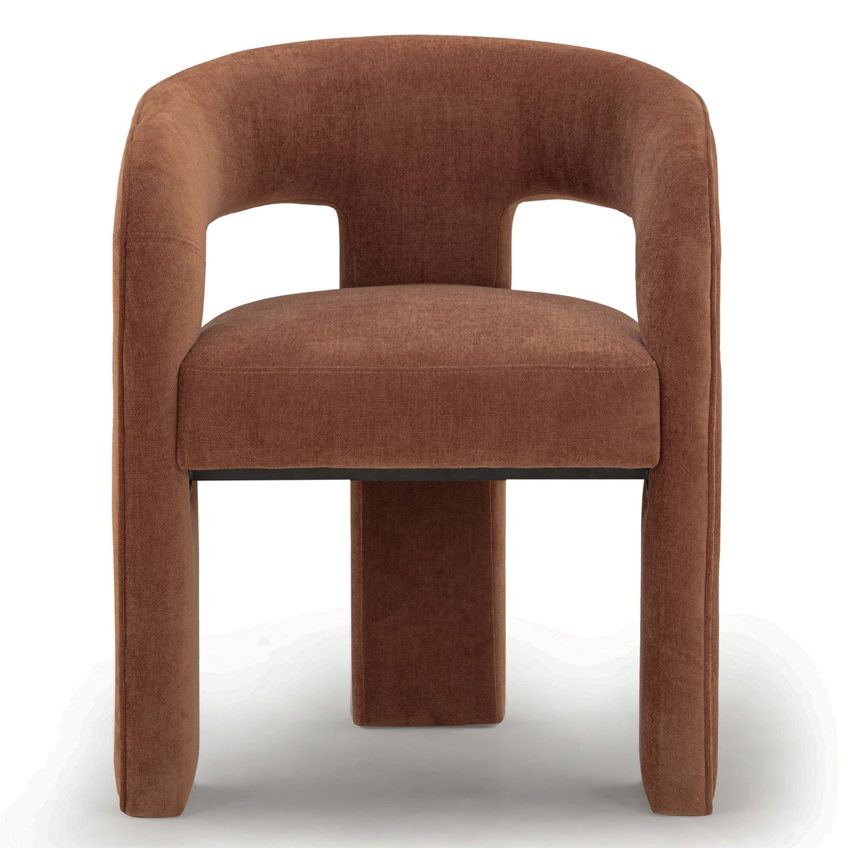 TOV Furniture Malone Rust Performance Chenille Dining Chair in rust chenille, primary product view