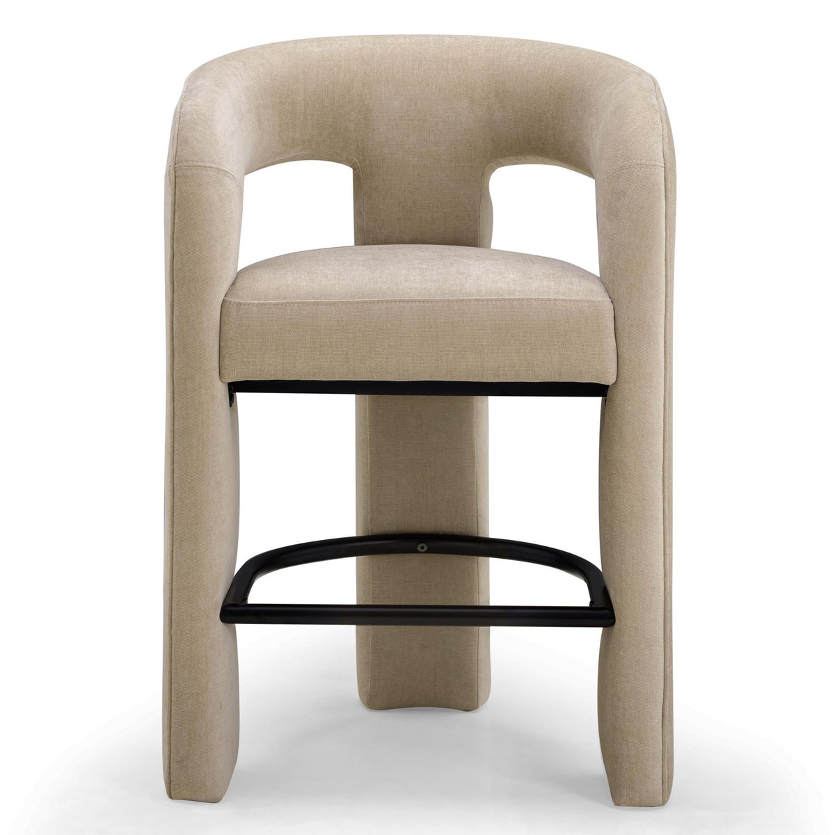 TOV Furniture Malone Taupe Performance Chenille Counter Stool in taupe chenille, primary product view