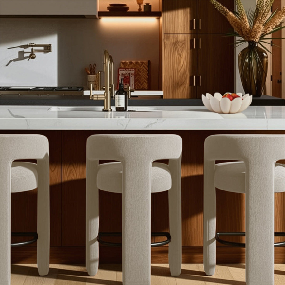 TOV Furniture Malone Taupe Performance Chenille Counter Stool