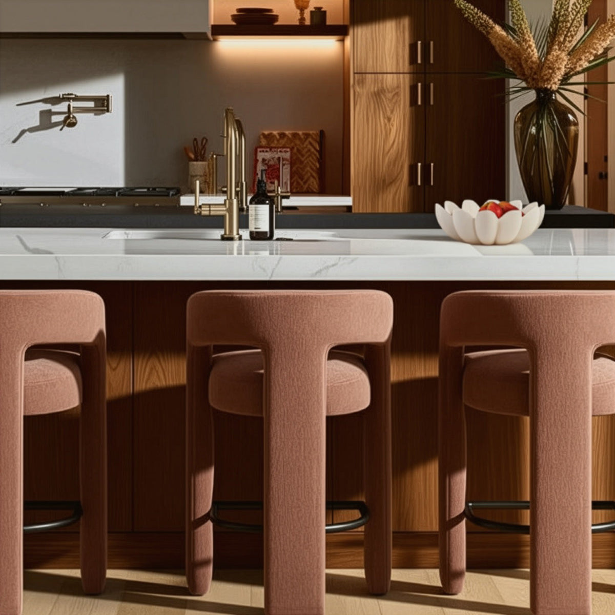 TOV Furniture Malone Rust Performance Chenille Counter Stool