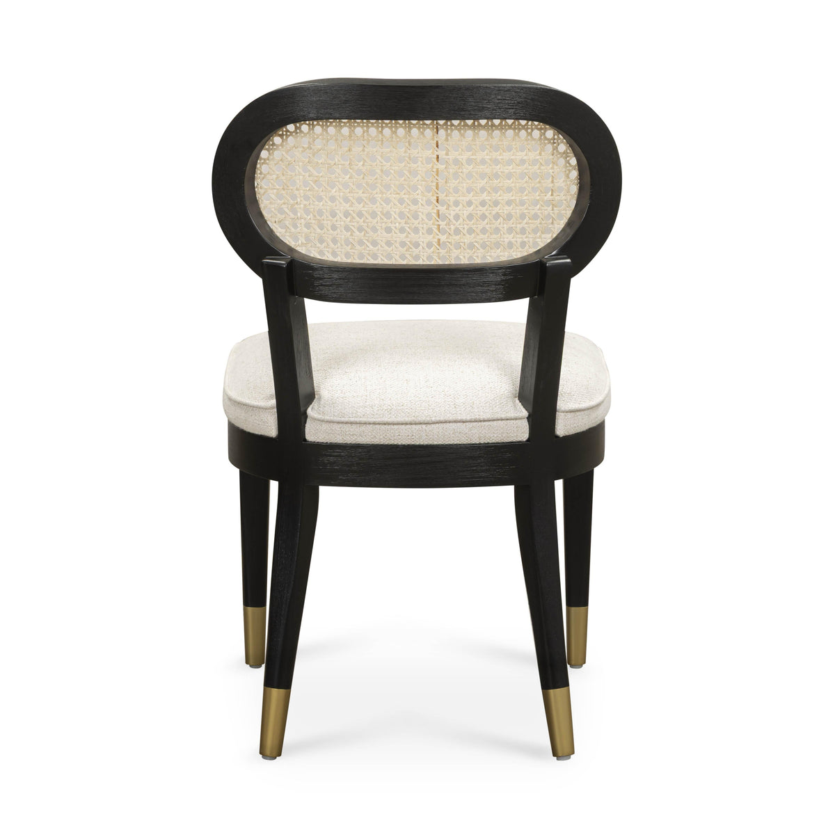 TOV Furniture Cosette Black Dining Chair in Cream Performance Linen
