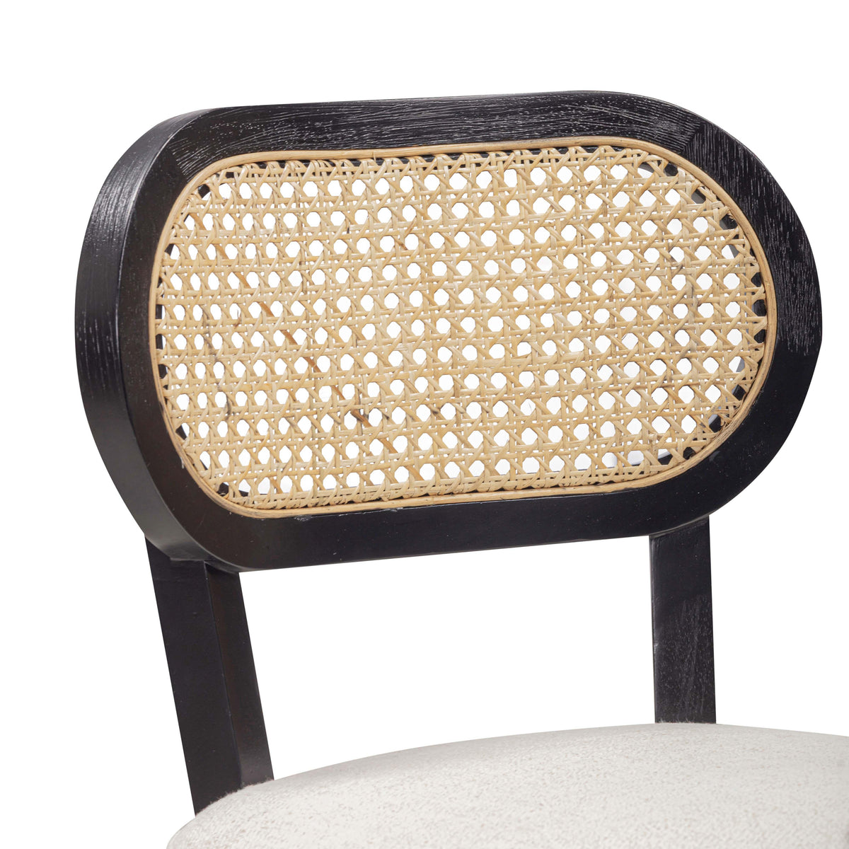 TOV Furniture Cosette Black Dining Chair in Cream Performance Linen