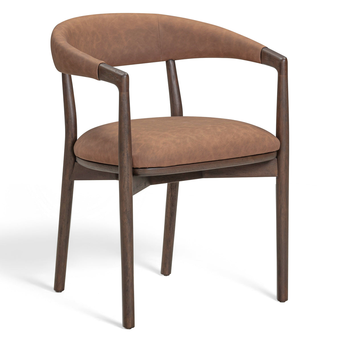 TOV Furniture Vina Performance Vegan Leather Dining Chair in brown vegan leather, primary product view