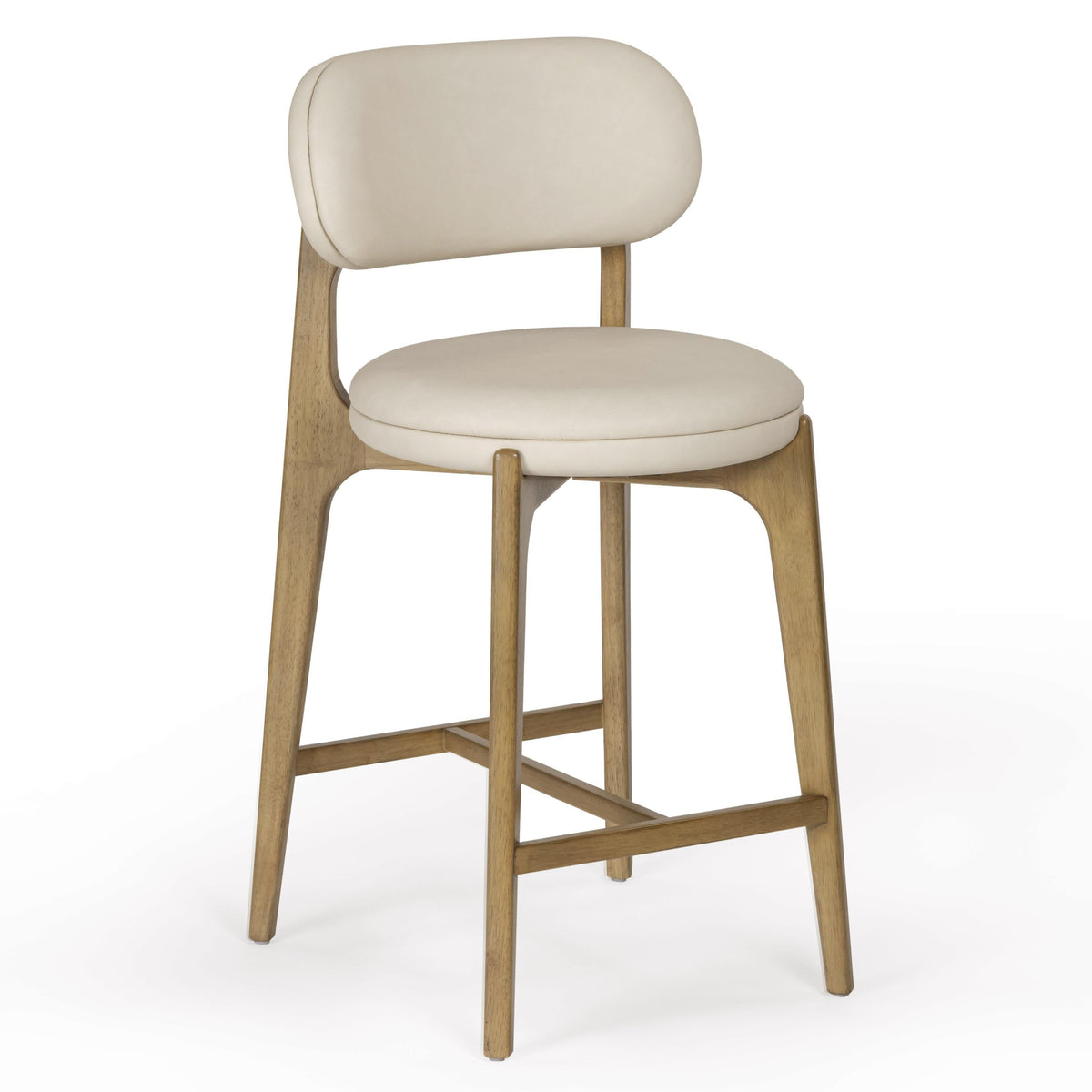 TOV Furniture Carnation Cream Performance Vegan Leather Counter Stool in cream vegan leather, primary product view