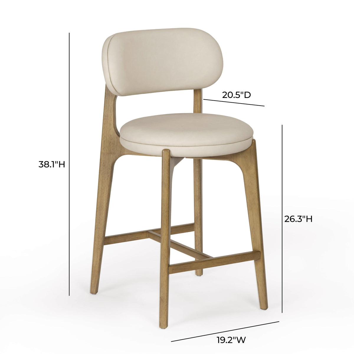 TOV Furniture Carnation Cream Performance Vegan Leather Counter Stool