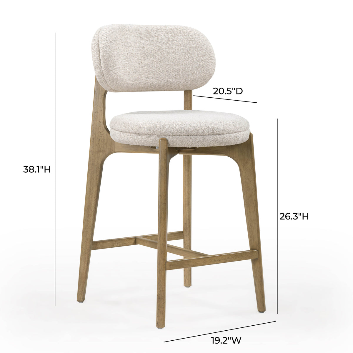 TOV Furniture Carnation Cream Performance Counter Stool
