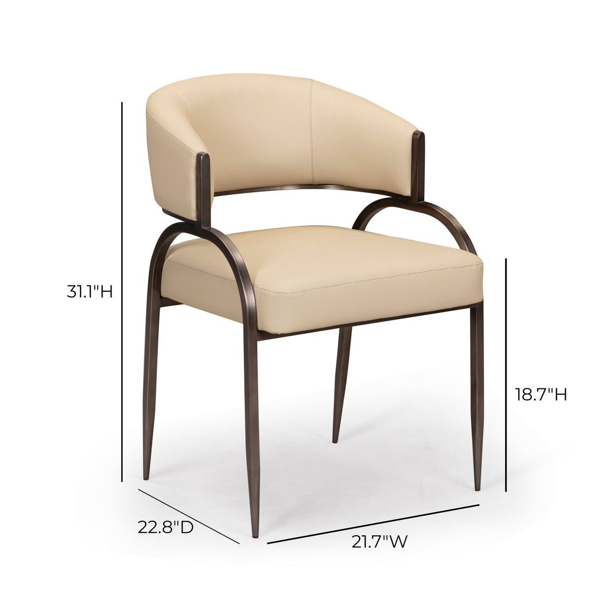 TOV Furniture Tatum Taupe Performance Vegan Leather Dining Chair