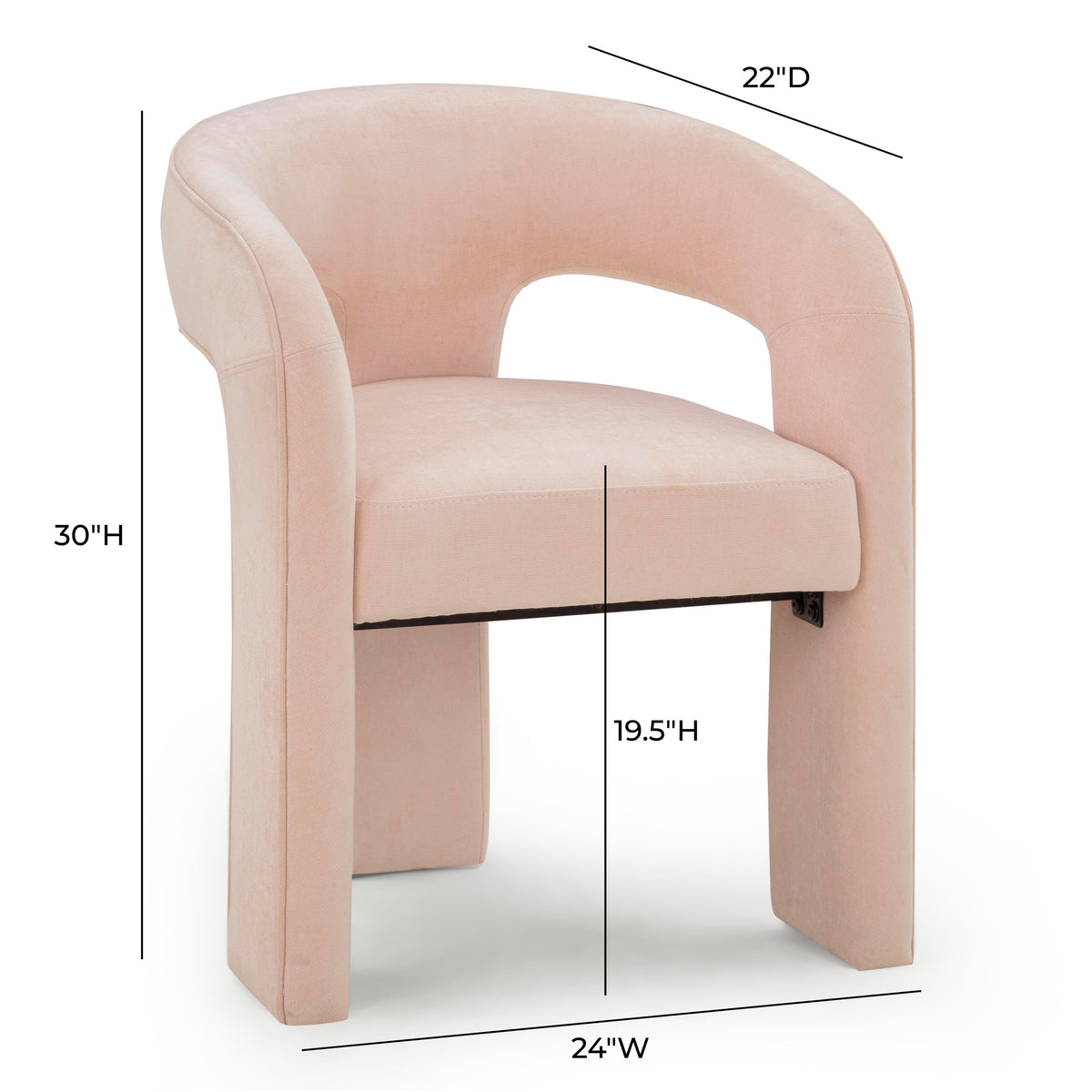 TOV Furniture Malone Blush Performance Chenille Dining Chair