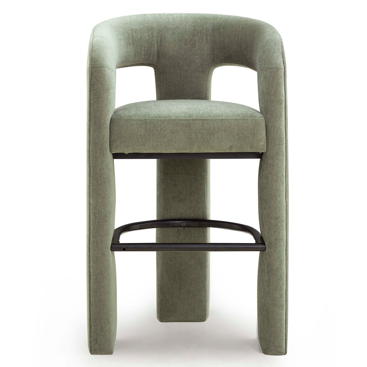 TOV Furniture Malone Green Performance Chenille Bar Stool in green chenille, primary product view