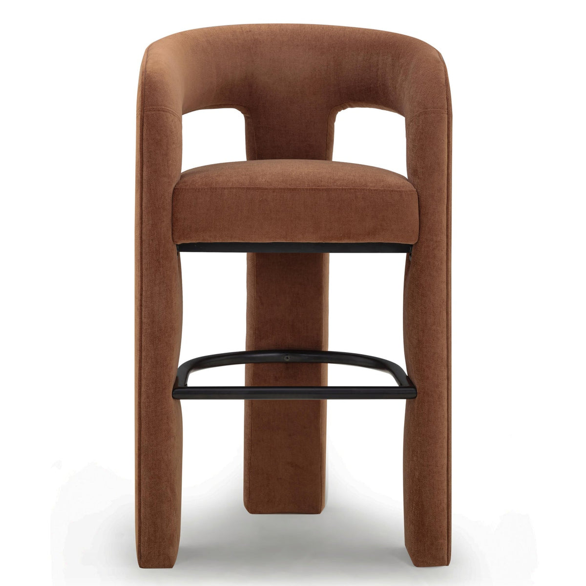 TOV Furniture Malone Rust Performance Chenille Bar Stool in rust chenille, primary product view