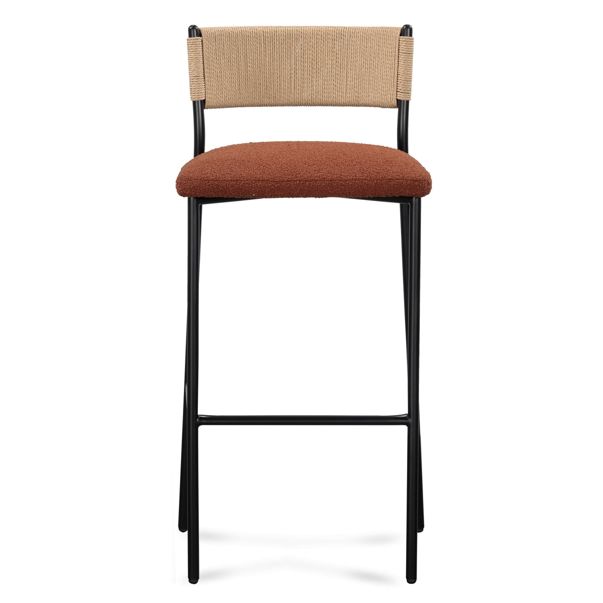 TOV Furniture Celine Maroon Boucle Bar Stool