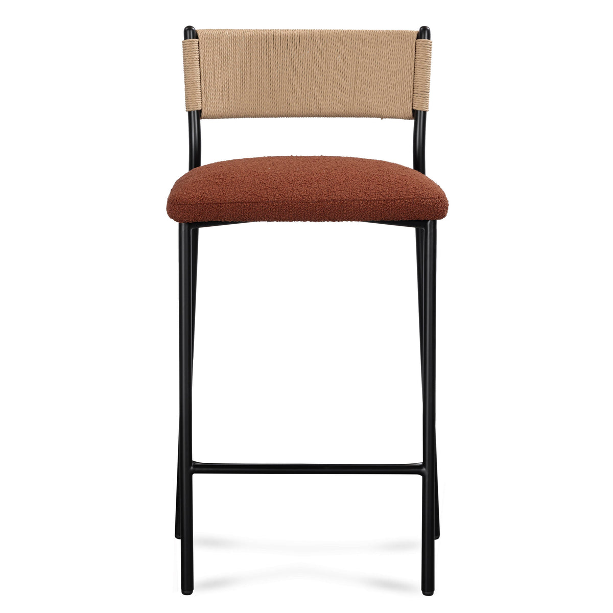 TOV Furniture Celine Maroon Boucle Counter Stool