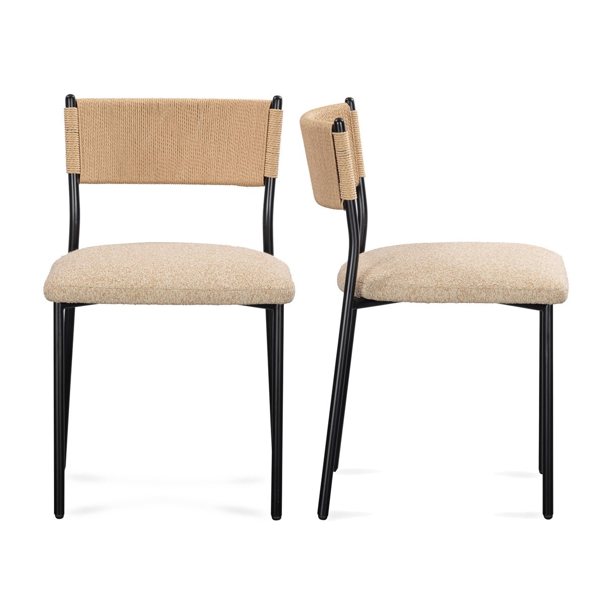 TOV Furniture Celine Tan Performance Boucle Dining Chair Set of 2