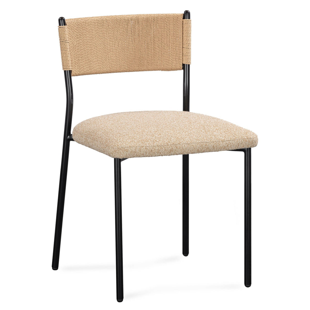 TOV Furniture Celine Tan Performance Boucle Dining Chair Set of 2 in tan boucle over metal, primary product view