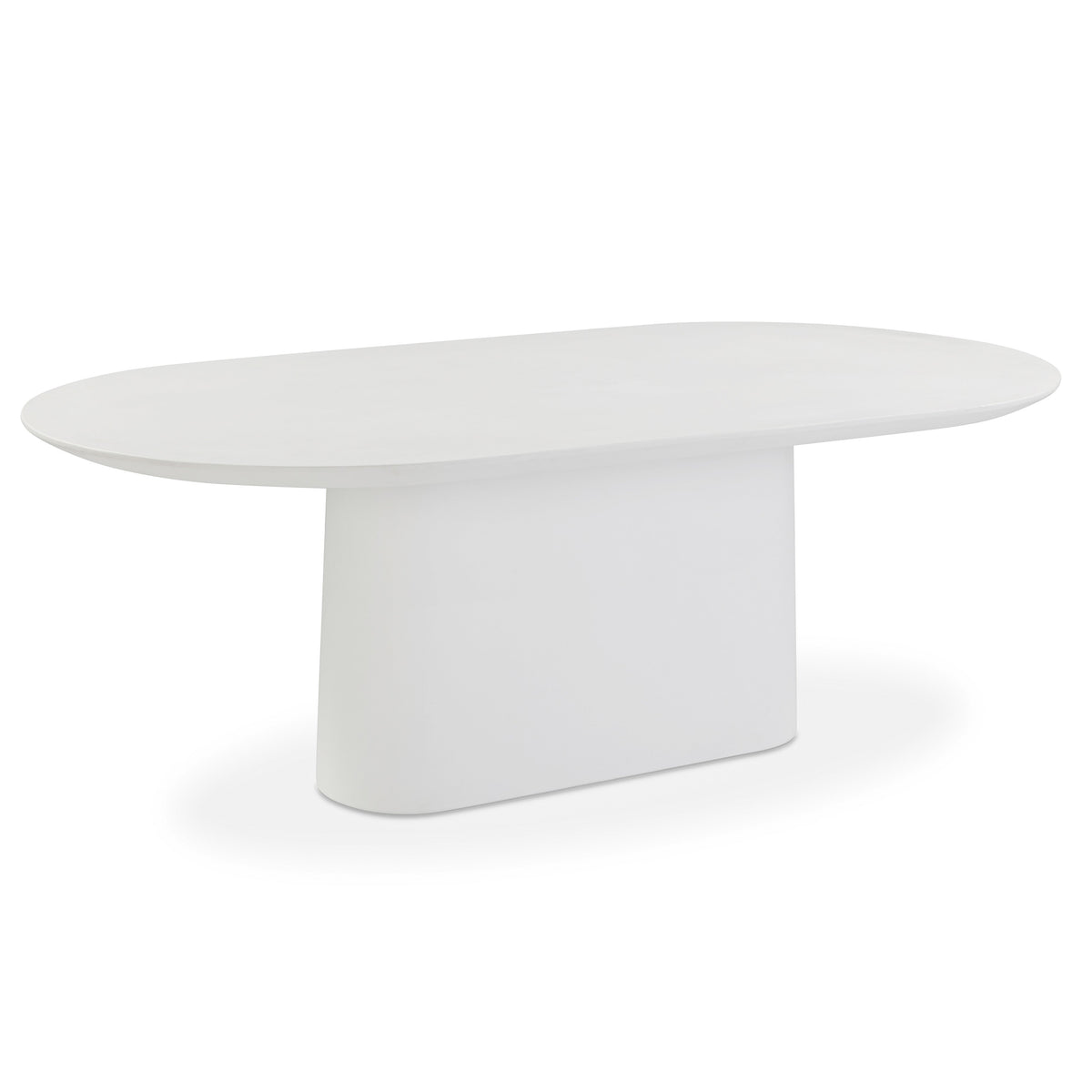 TOV Furniture Nara Pure White Concrete Indoor/Outdoor Dining Table in white concrete, primary product view