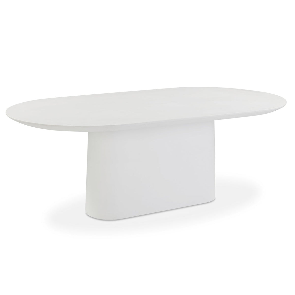 TOV Furniture Nara Pure White Concrete Indoor/Outdoor Dining Table in white concrete, primary product view