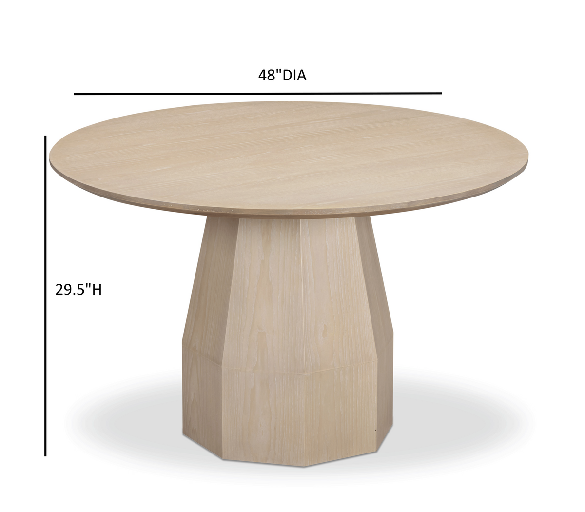 TOV Furniture Brocha Driftwood Ash Wood Round 48in Dining Table
