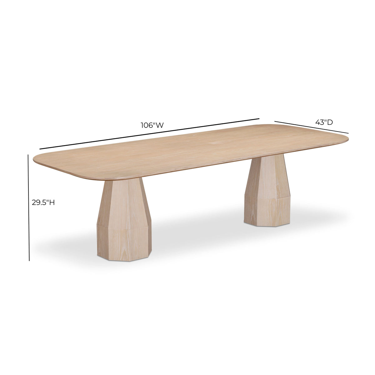 TOV Furniture Brocha Driftwood Ash Wood Rectangular 106in Dining Table