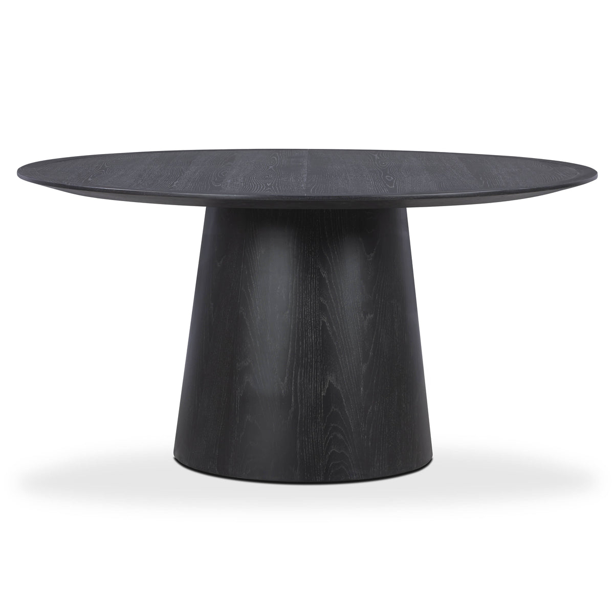 TOV Furniture Sahara Round Oak Dining Table in black oak, primary product view