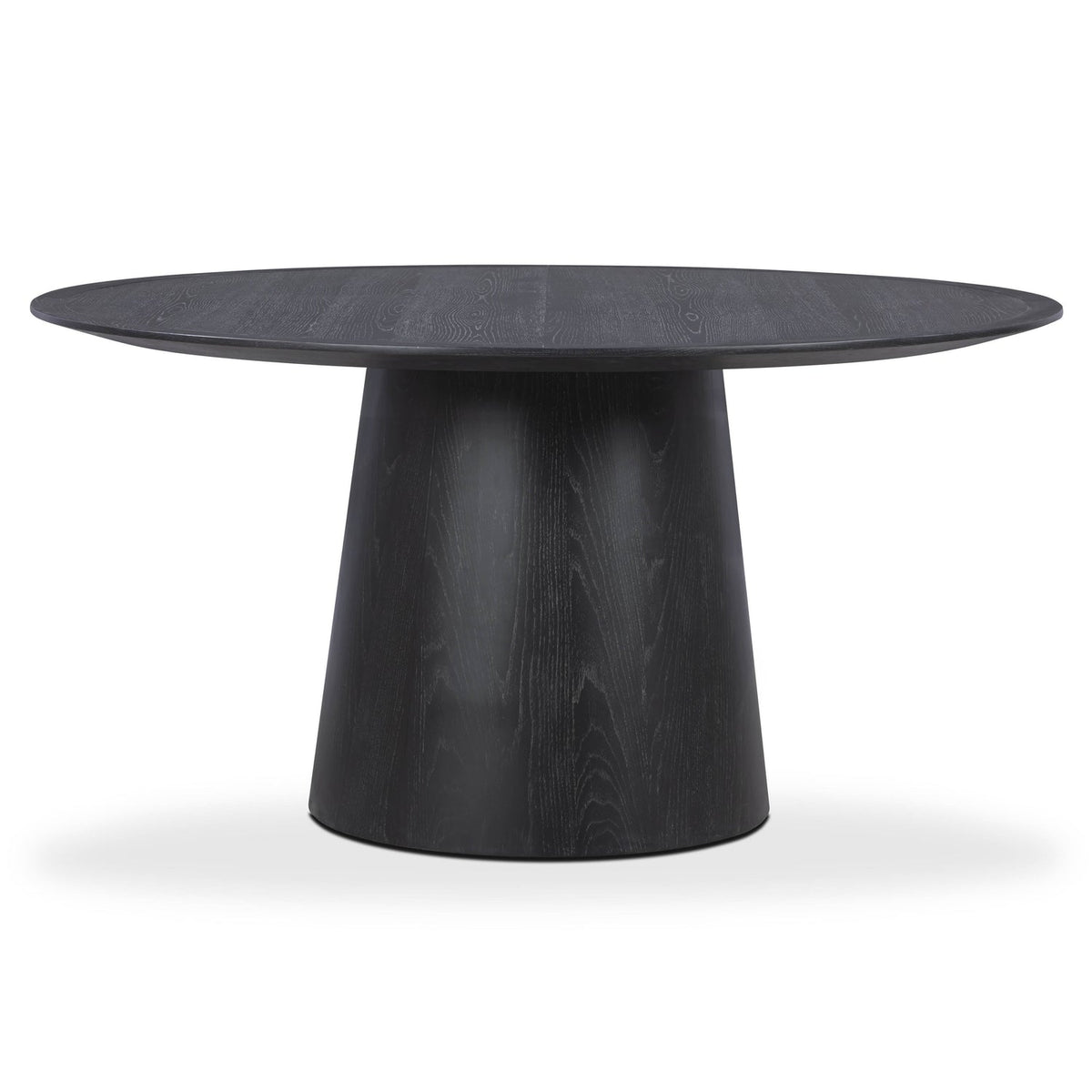 TOV Furniture Sahara Round Oak Dining Table in black oak, primary product view