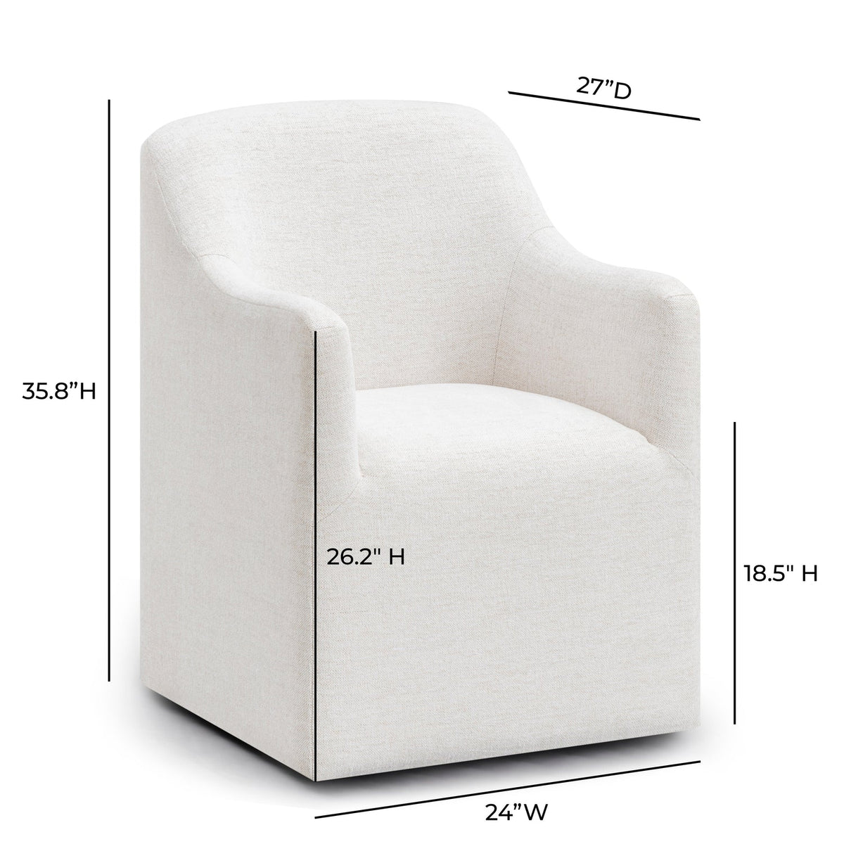 TOV Furniture Helena Tall Off White Textured Weave Performance Dining Chair