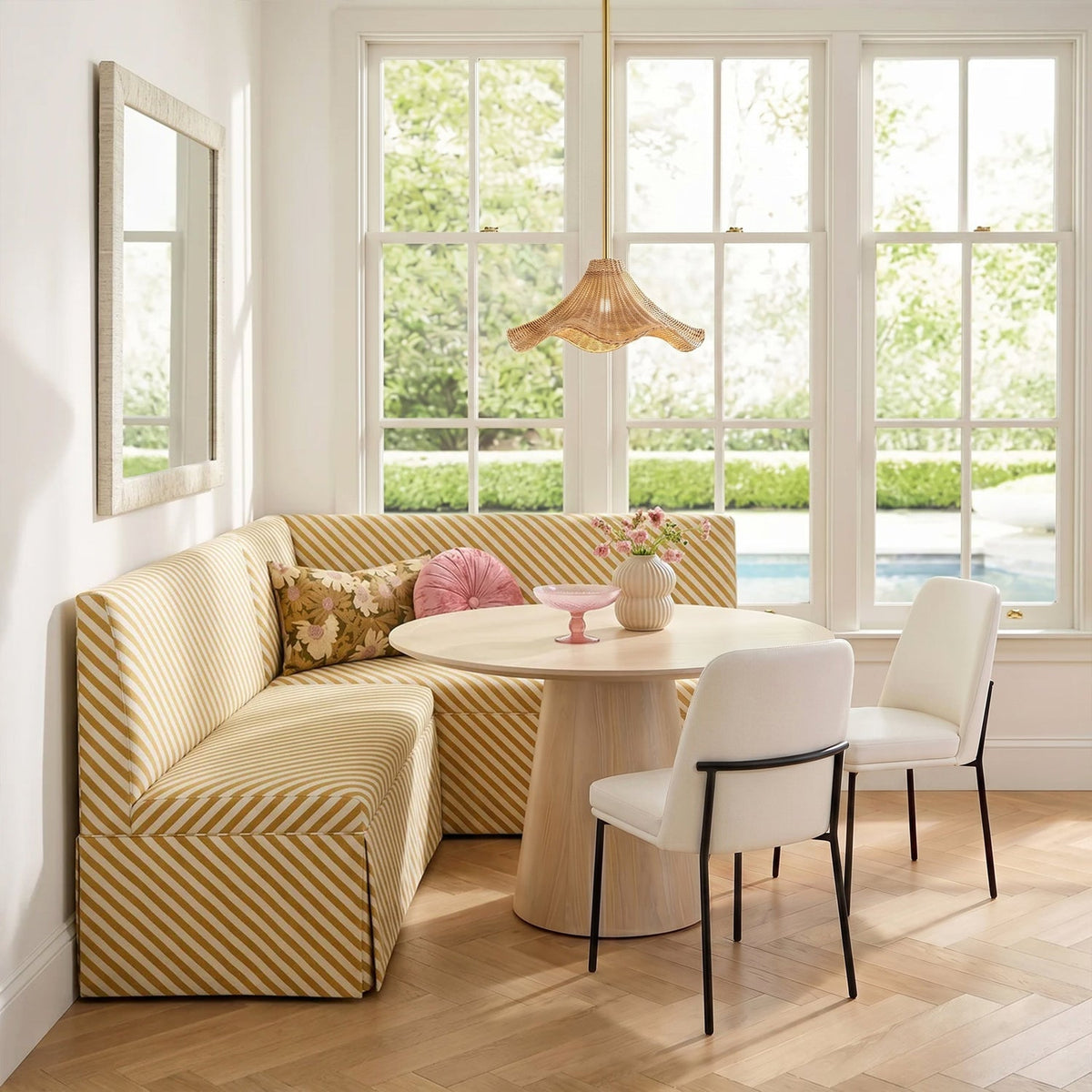 TOV Furniture Sydney Cream Performance Vegan Leather Dining Chair Set of 2