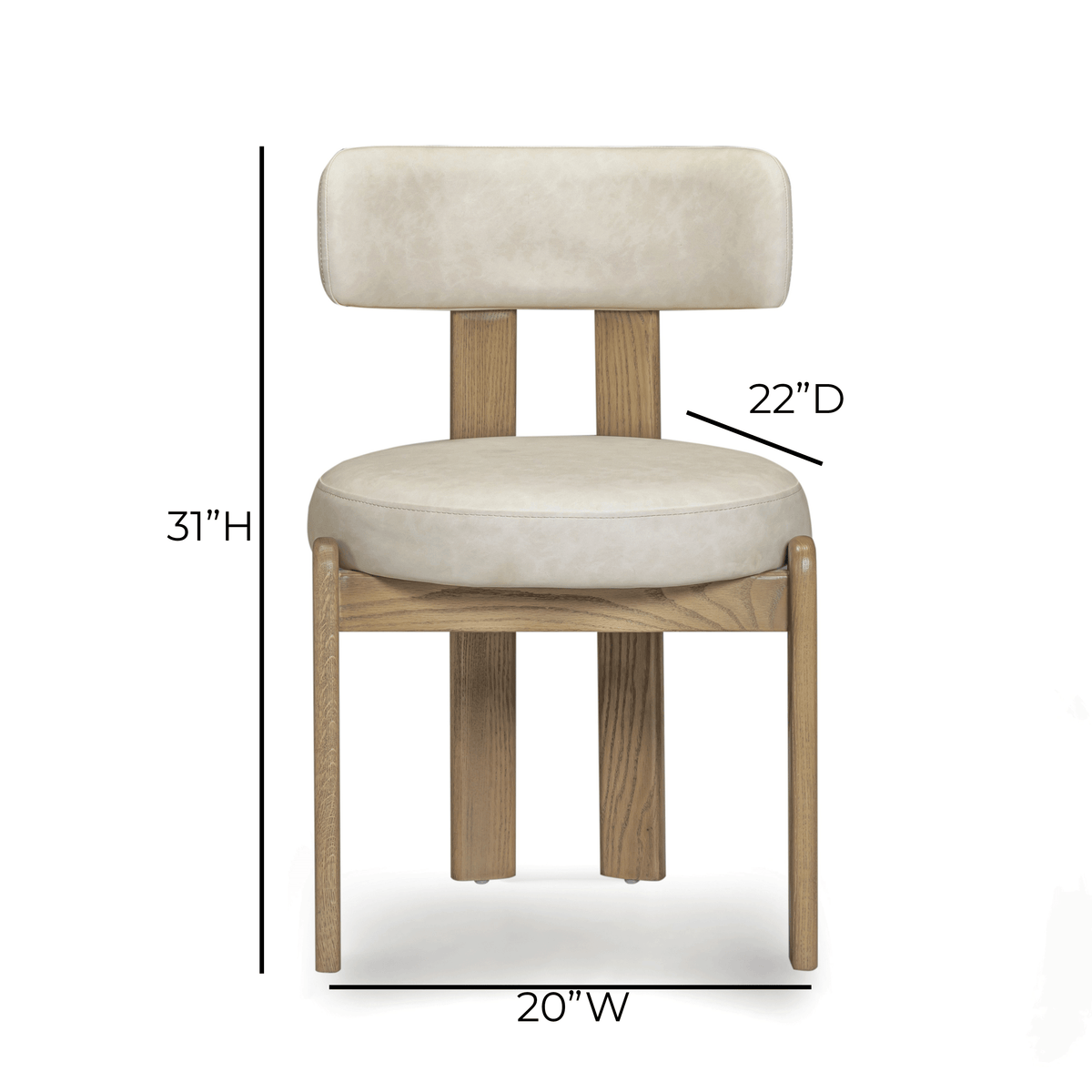 TOV Furniture Odessa Cream Performance Vegan Leather Dining Chair